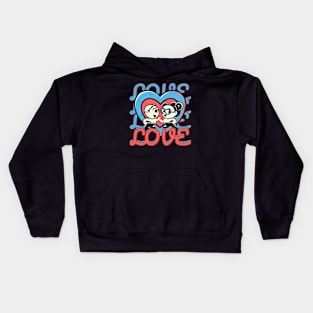 Romantic Couple Love Kids Hoodie